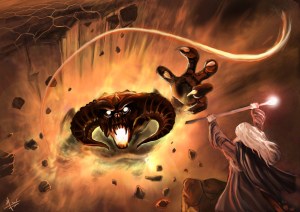 LOTR___Gandalf_and_the_Balrog_by_Evolvana